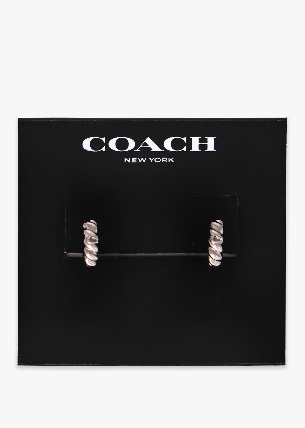 C Logo Twisted Silver Huggie Hoops