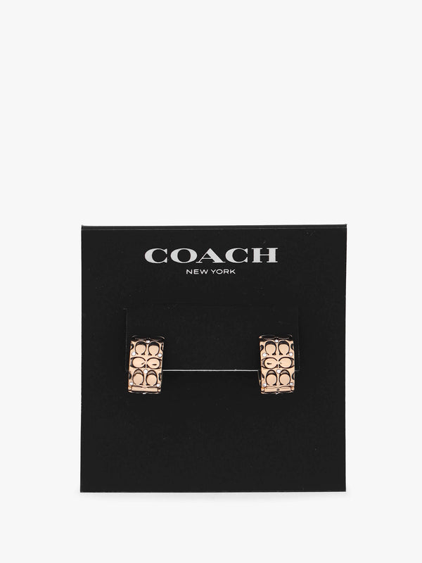 Logo Quilt Gold Huggie Hoops