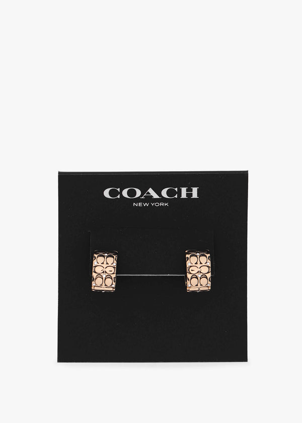 Logo Quilt Gold Huggie Hoops