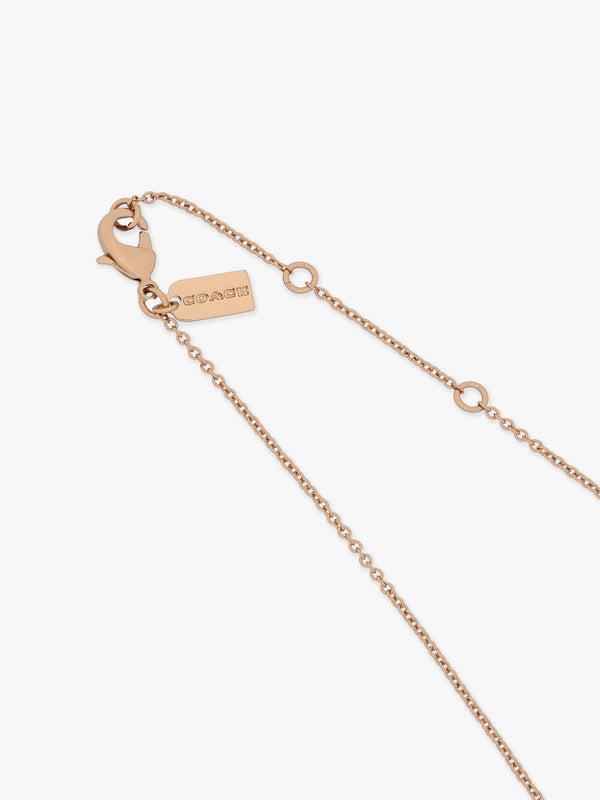 C Logo Pearl Gold Chain Necklace