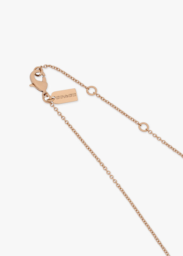 C Logo Pearl Gold Chain Necklace
