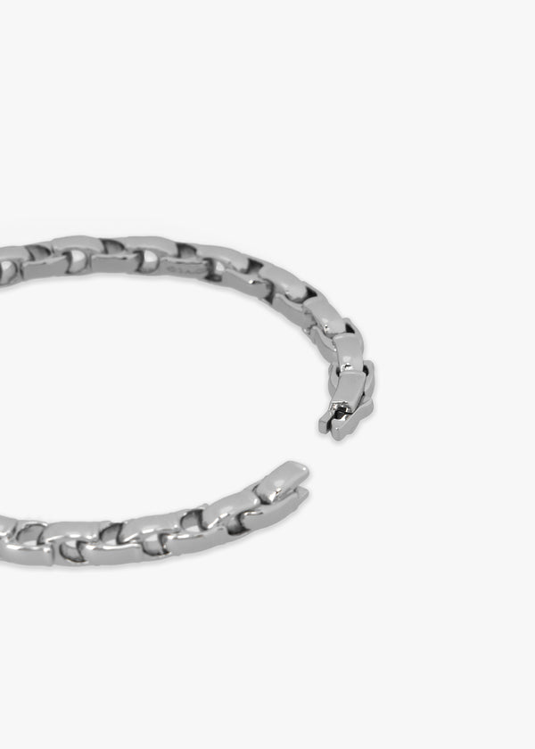 Signature Silver Chain Hinged Bangle