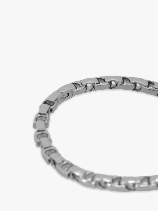 Signature Silver Chain Hinged Bangle