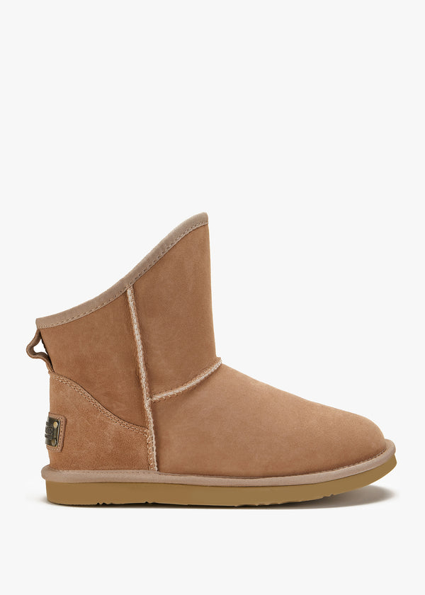 Australia Luxe Cosy X-Short Beige Double-Faced Sheepskin Ankle Boots