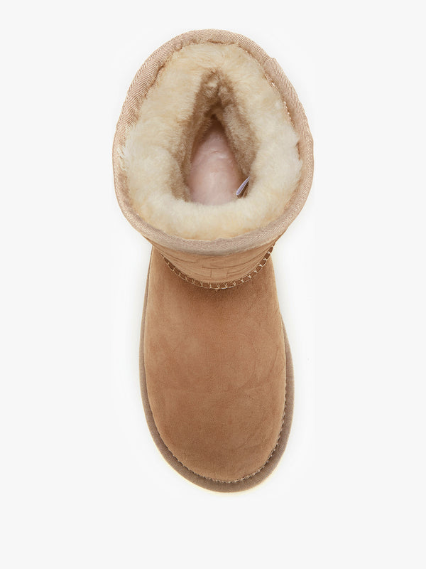 Australia Luxe Cosy X-Short Beige Double-Faced Sheepskin Ankle Boots