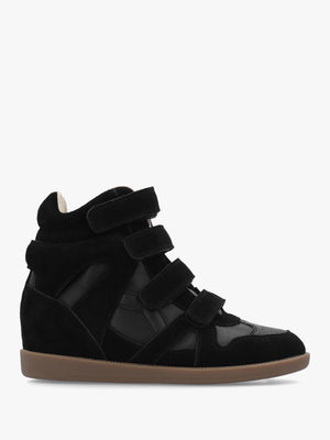 Able Black Suede Wedge High Top Trainers