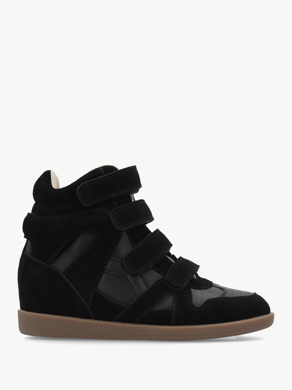 Able Black Suede Wedge High Top Trainers