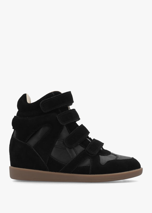 Able Black Suede Wedge High Top Trainers