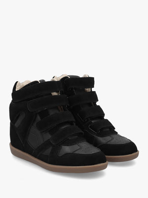 Able Black Suede Wedge High Top Trainers