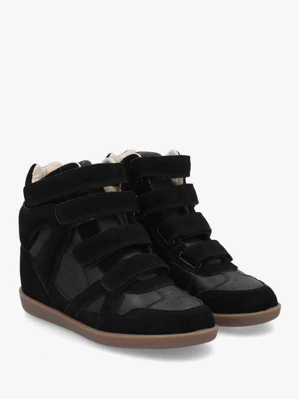 Able Black Suede Wedge High Top Trainers