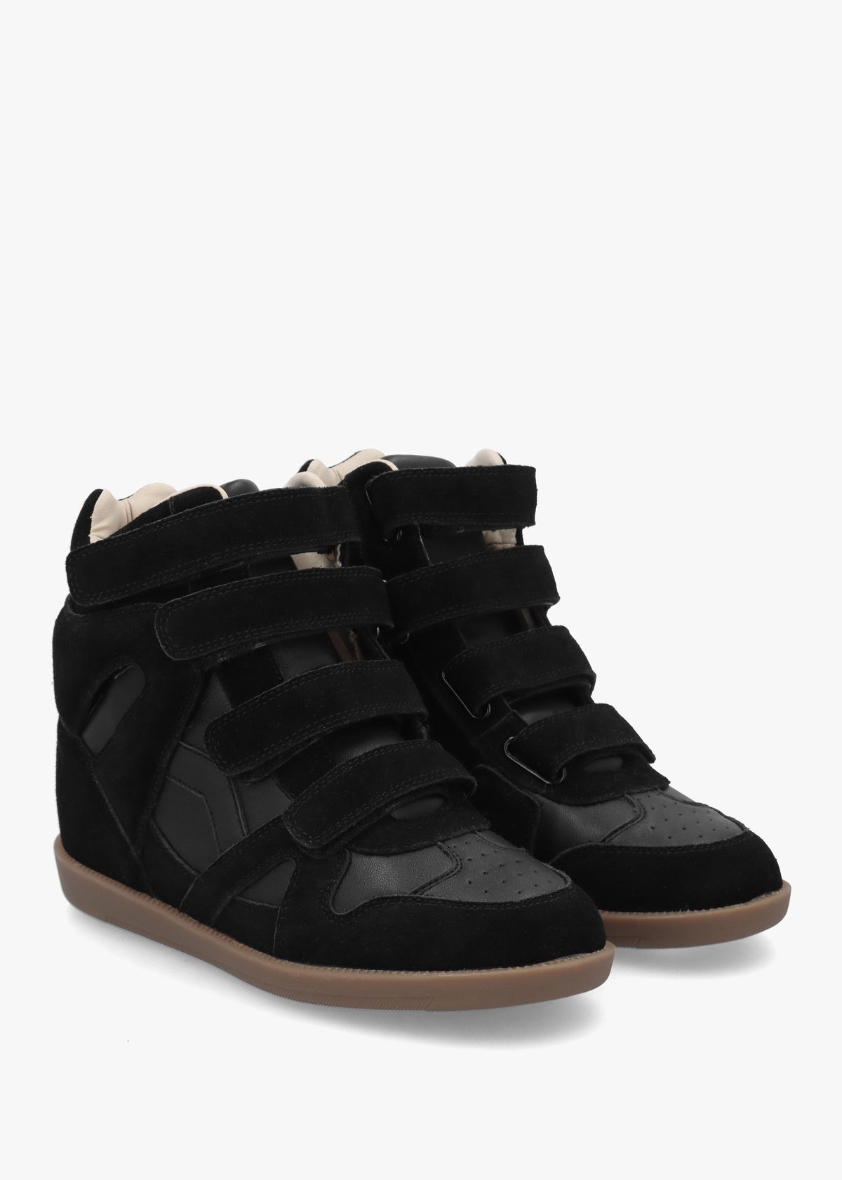 Able Black Suede Wedge High Top Trainers