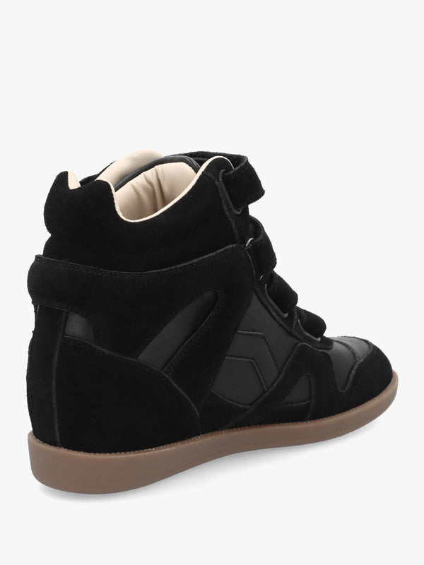 Able Black Suede Wedge High Top Trainers