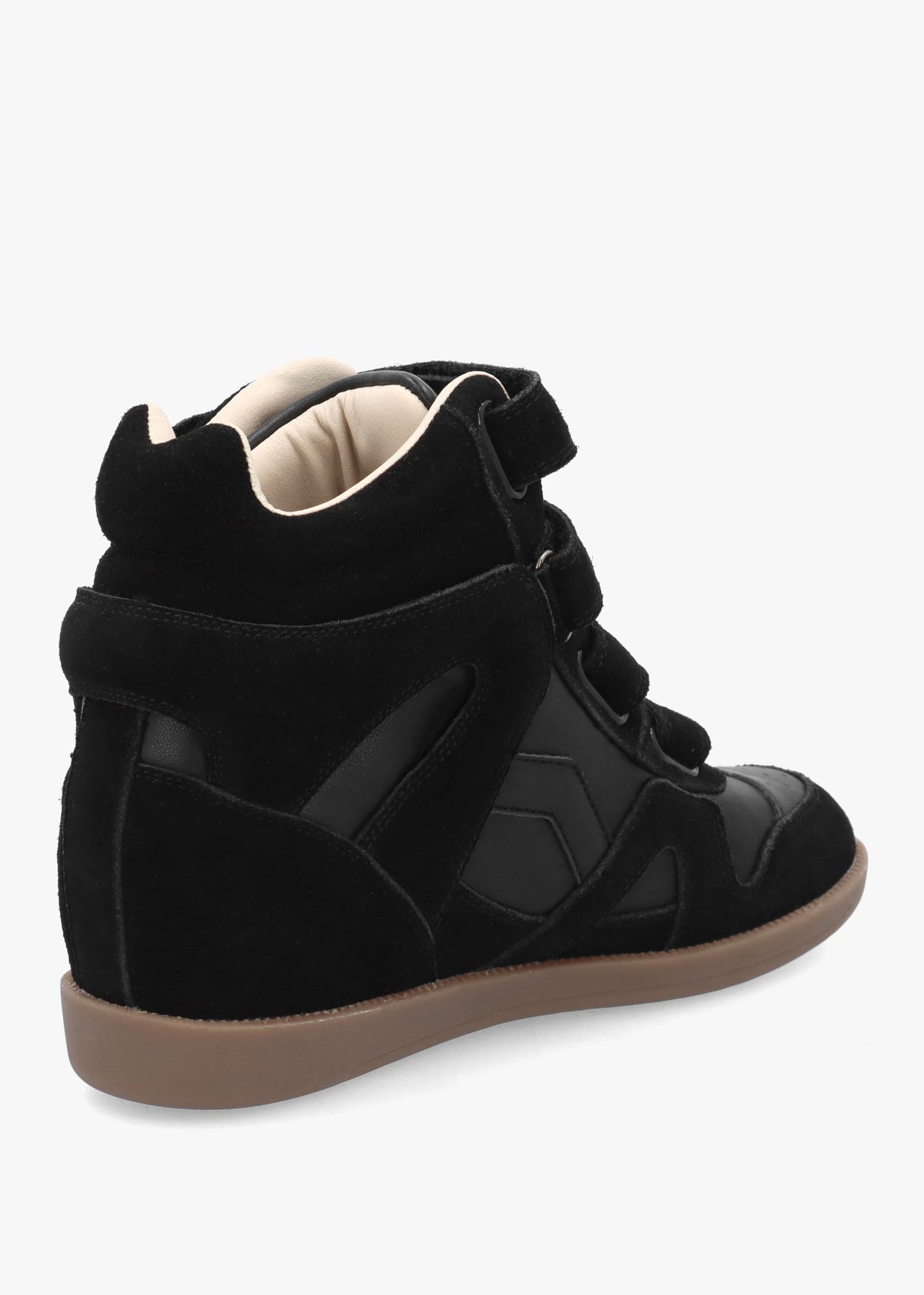 Able Black Suede Wedge High Top Trainers