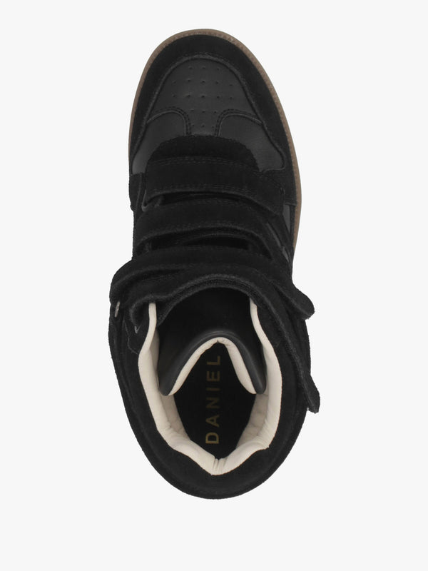 Able Black Suede Wedge High Top Trainers