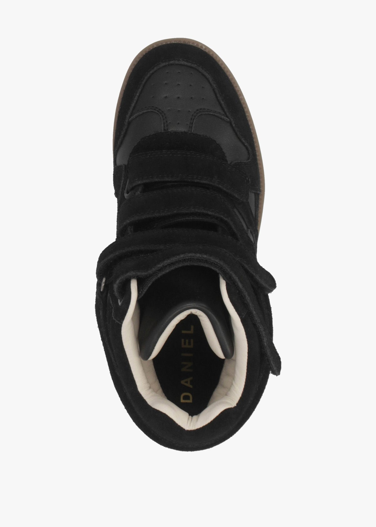 Able Black Suede Wedge High Top Trainers