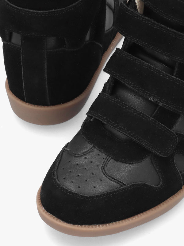 Able Black Suede Wedge High Top Trainers