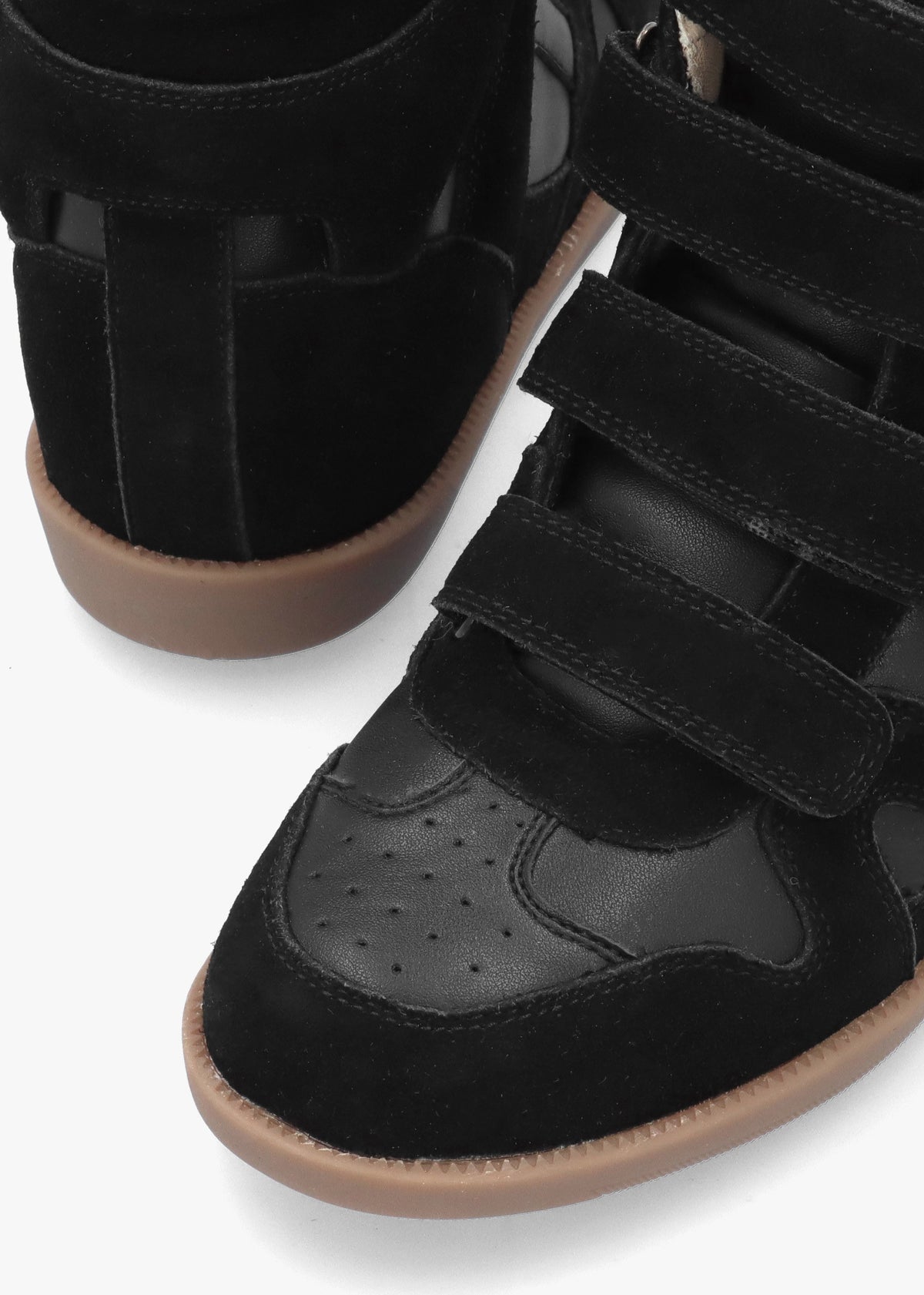 Able Black Suede Wedge High Top Trainers