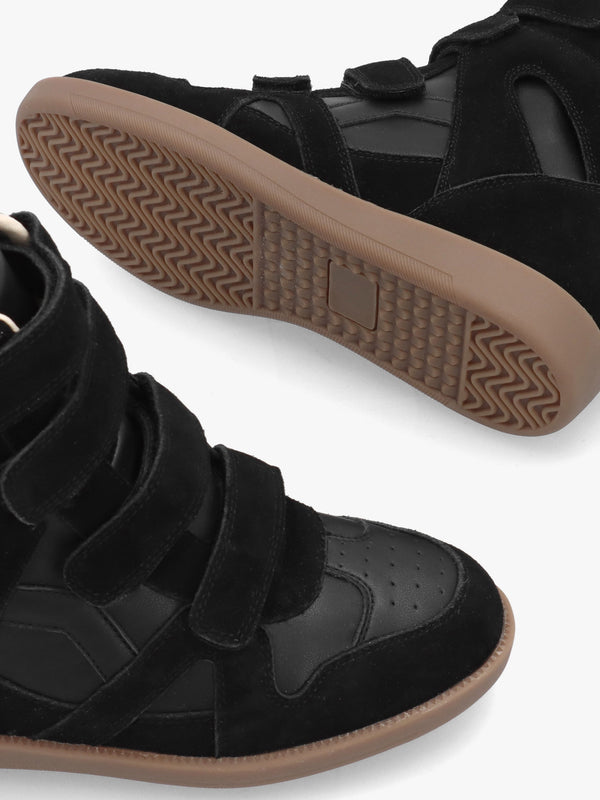 Able Black Suede Wedge High Top Trainers