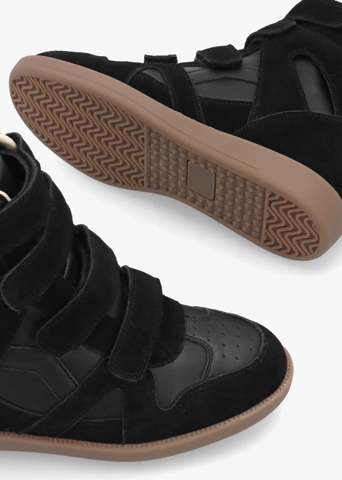 Able Black Suede Wedge High Top Trainers