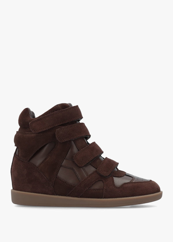Able Brown Suede Wedge High Top Trainers
