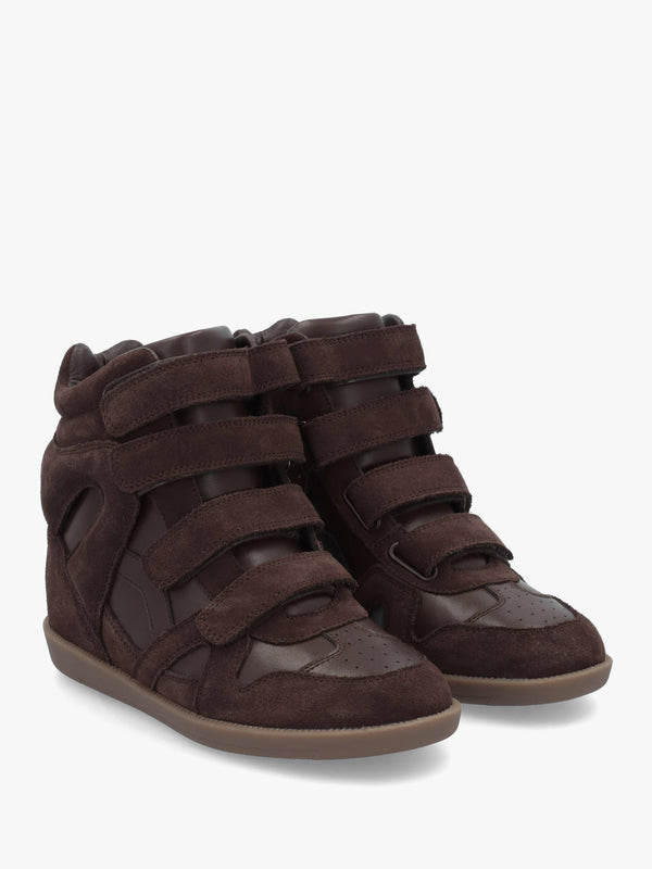 Able Brown Suede Wedge High Top Trainers