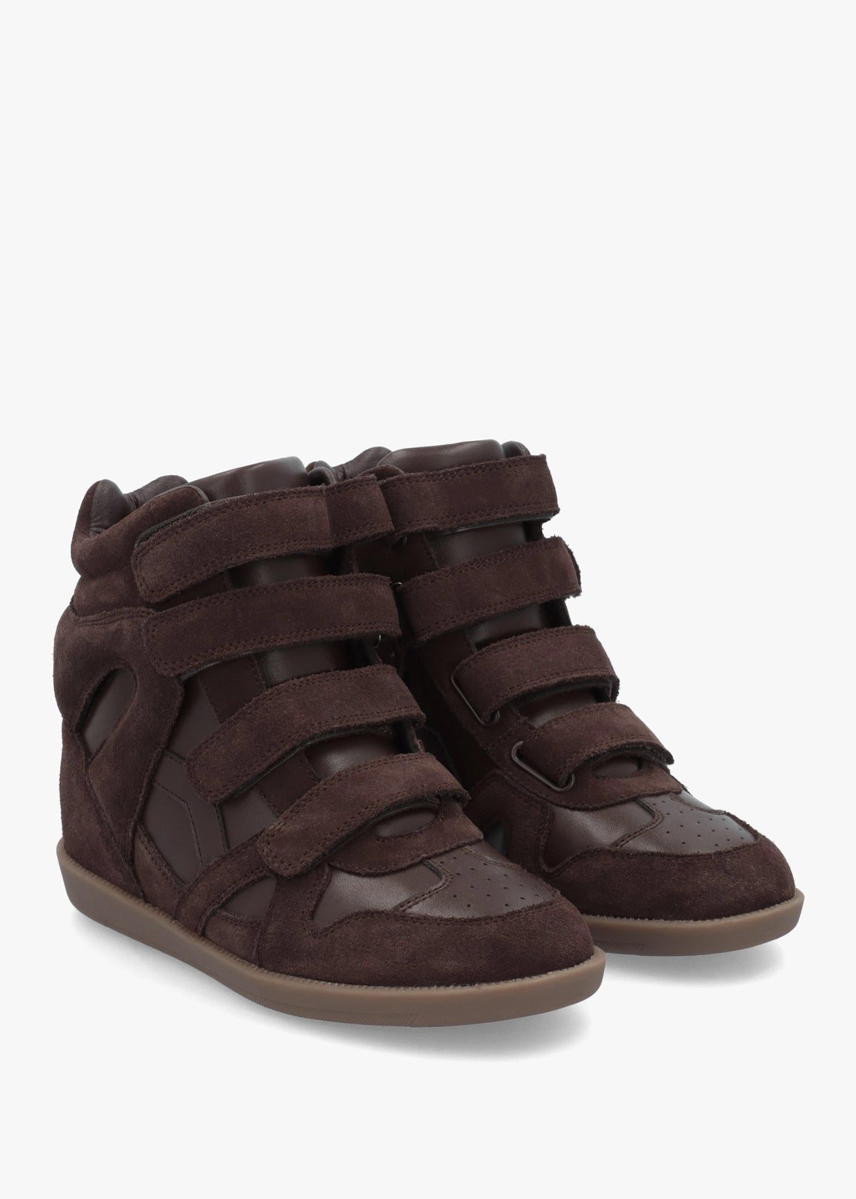 Able Brown Suede Wedge High Top Trainers