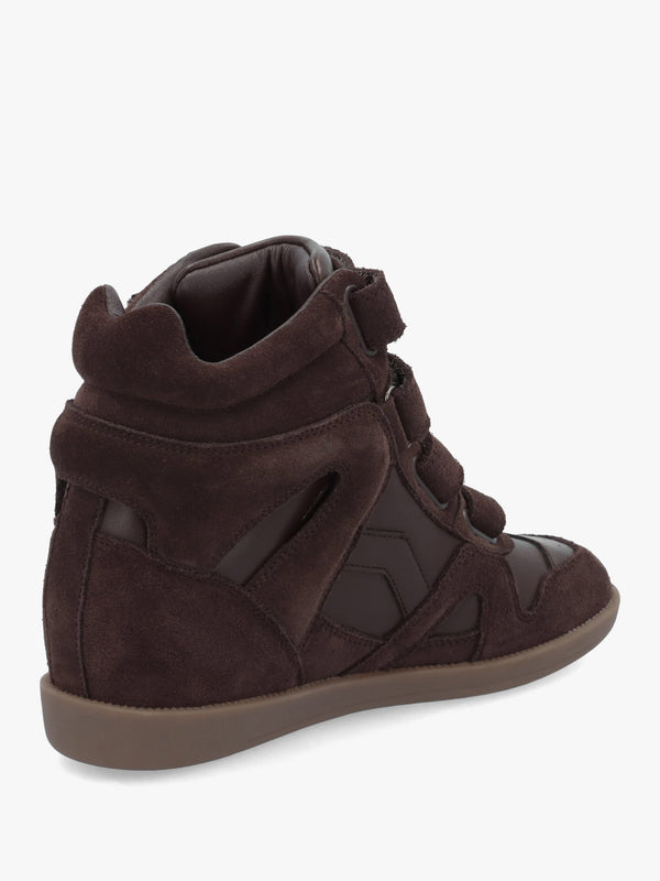 Able Brown Suede Wedge High Top Trainers