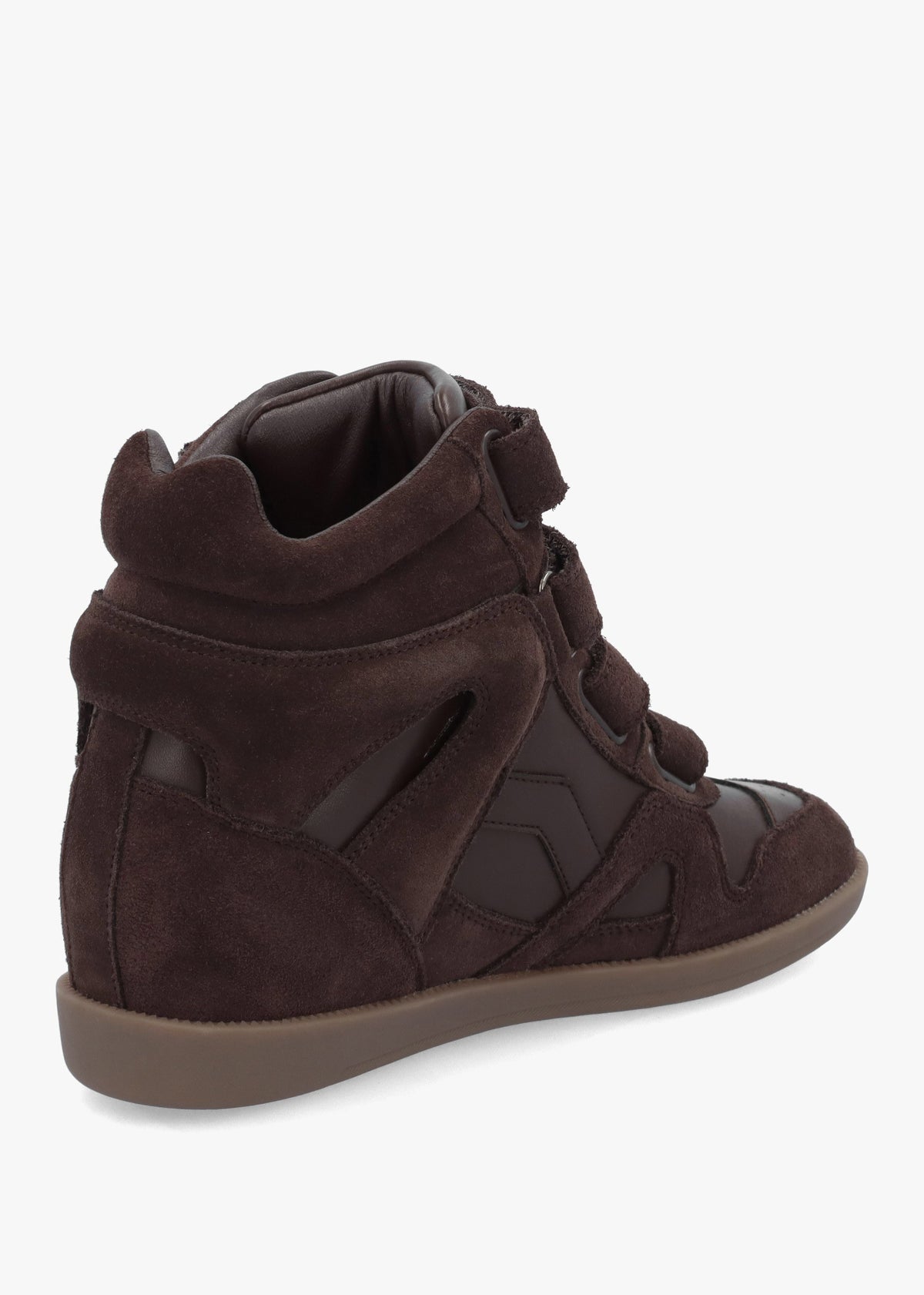 Able Brown Suede Wedge High Top Trainers