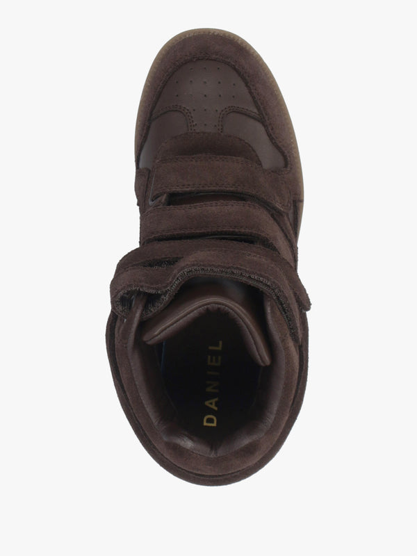 Able Brown Suede Wedge High Top Trainers