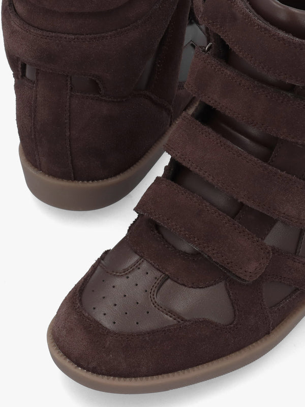 Able Brown Suede Wedge High Top Trainers