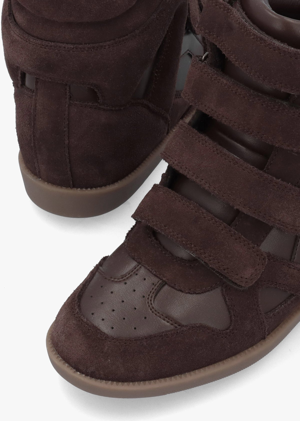 Able Brown Suede Wedge High Top Trainers