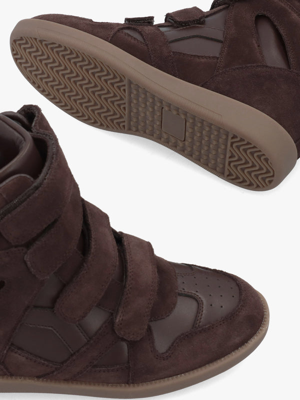 Able Brown Suede Wedge High Top Trainers