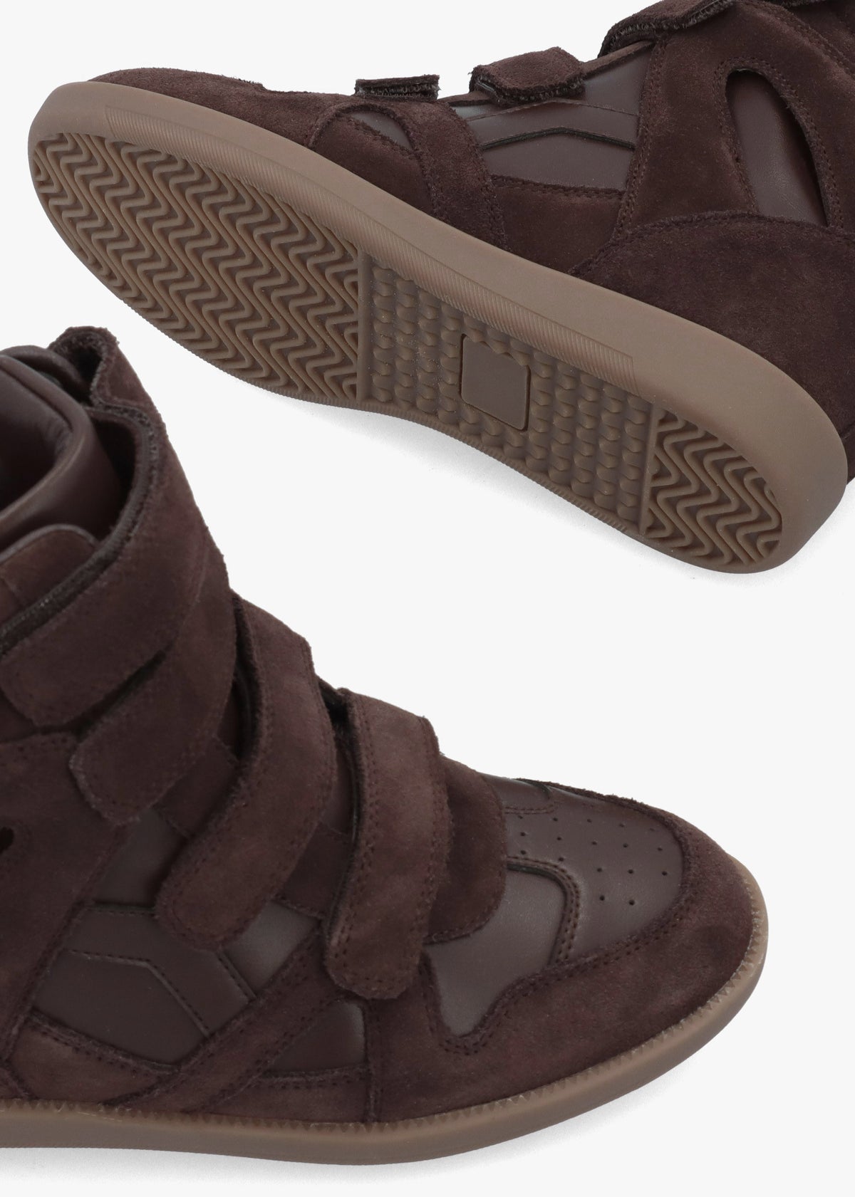 Able Brown Suede Wedge High Top Trainers