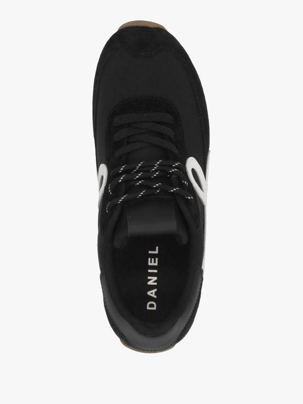Daniel Action Black Suede Mix Trainers