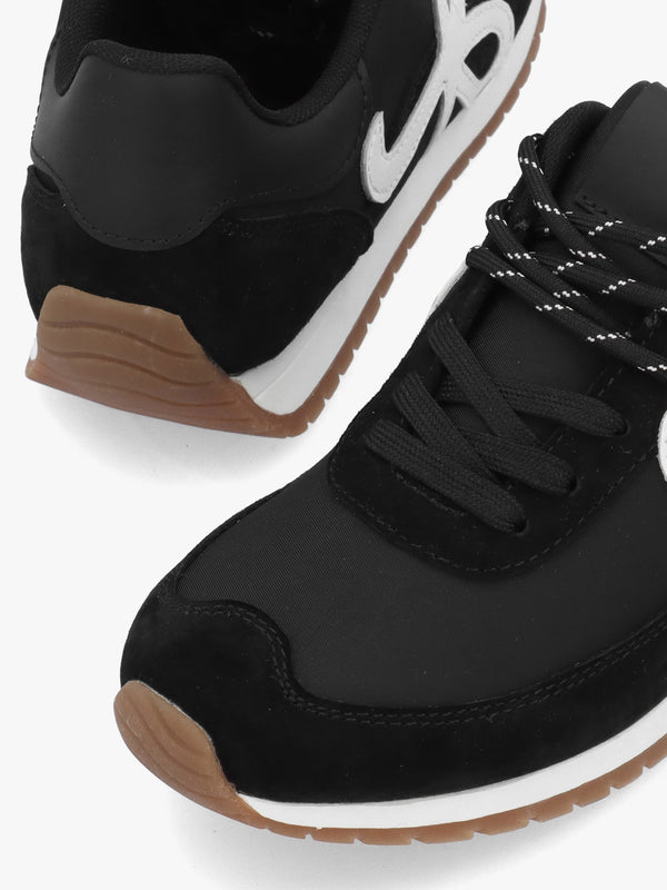 Daniel Action Black Suede Mix Trainers