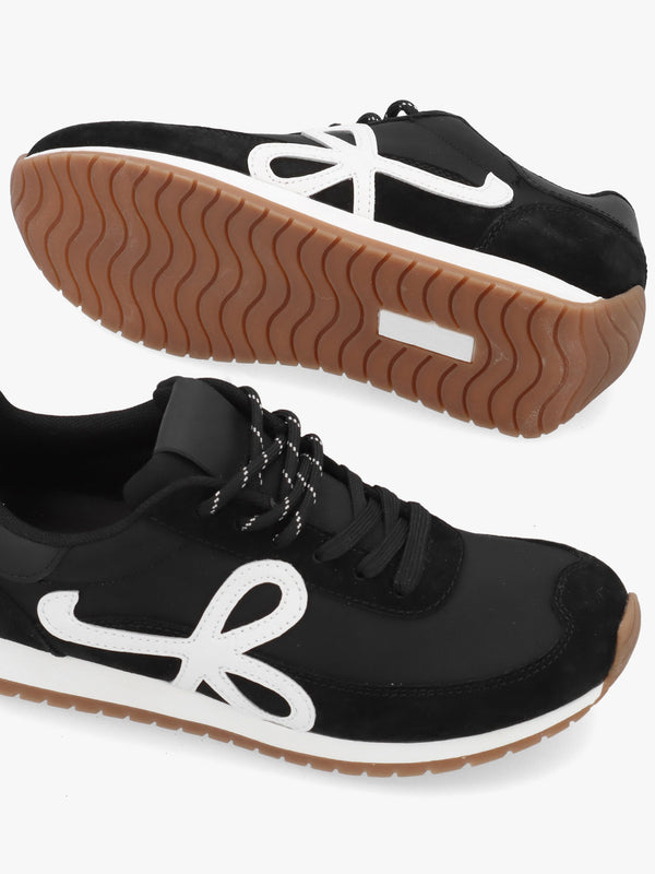Daniel Action Black Suede Mix Trainers
