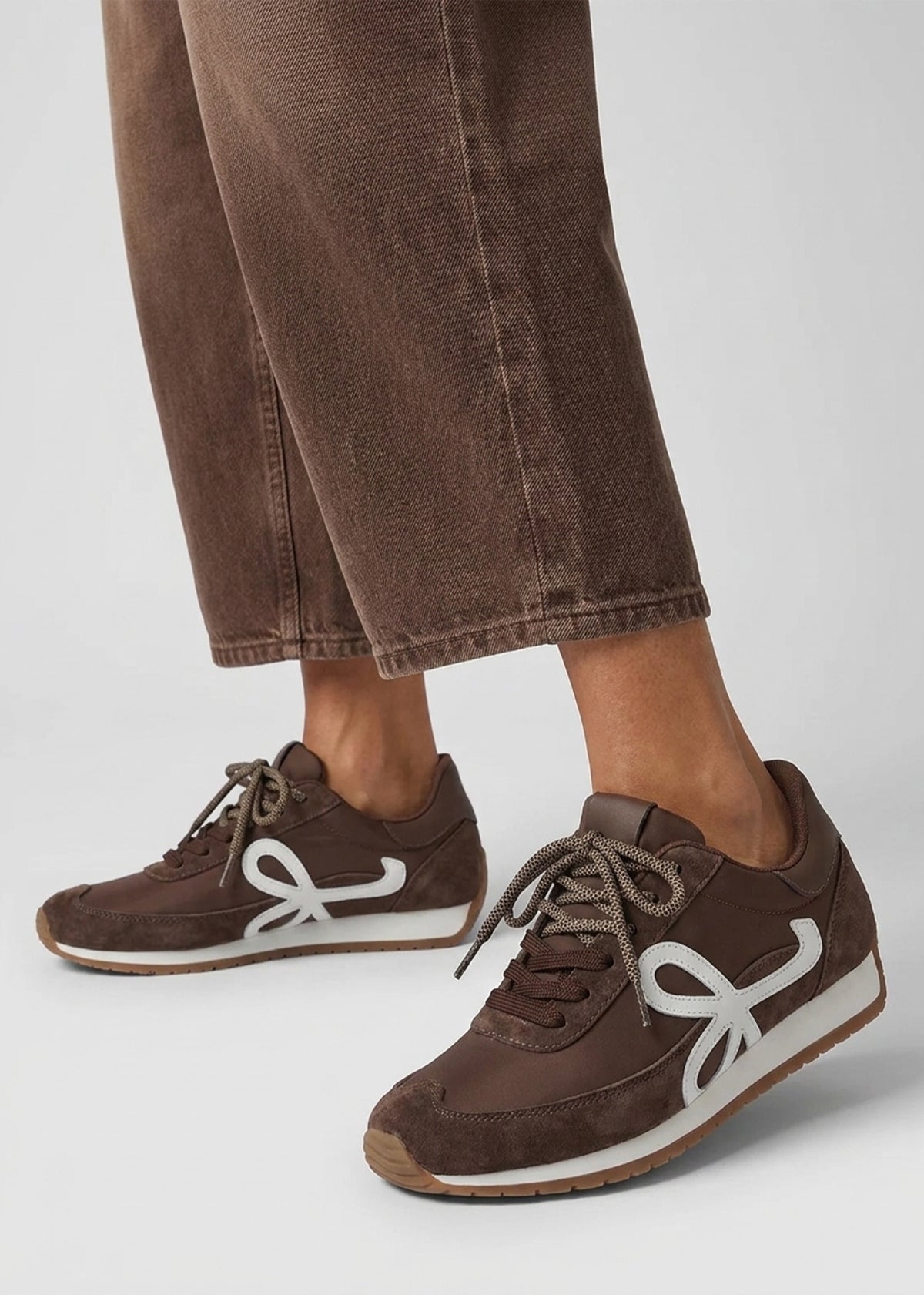 Daniel Action Brown Suede Mix Trainers