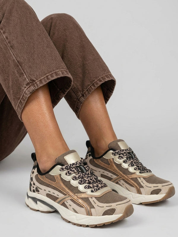 Daniel Admire Leopard Sporty Lace Up Trainers