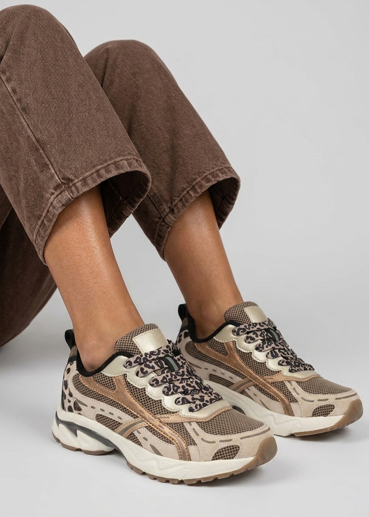 Daniel Admire Leopard Sporty Lace Up Trainers