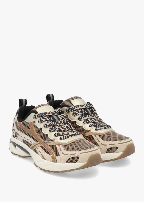 Admire Leopard Sporty Lace Up Trainers