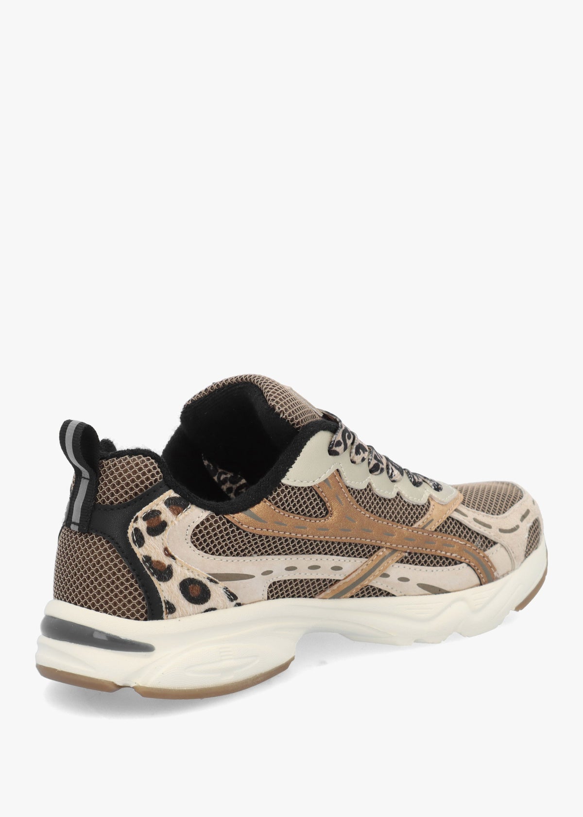 Admire Leopard Sporty Lace Up Trainers