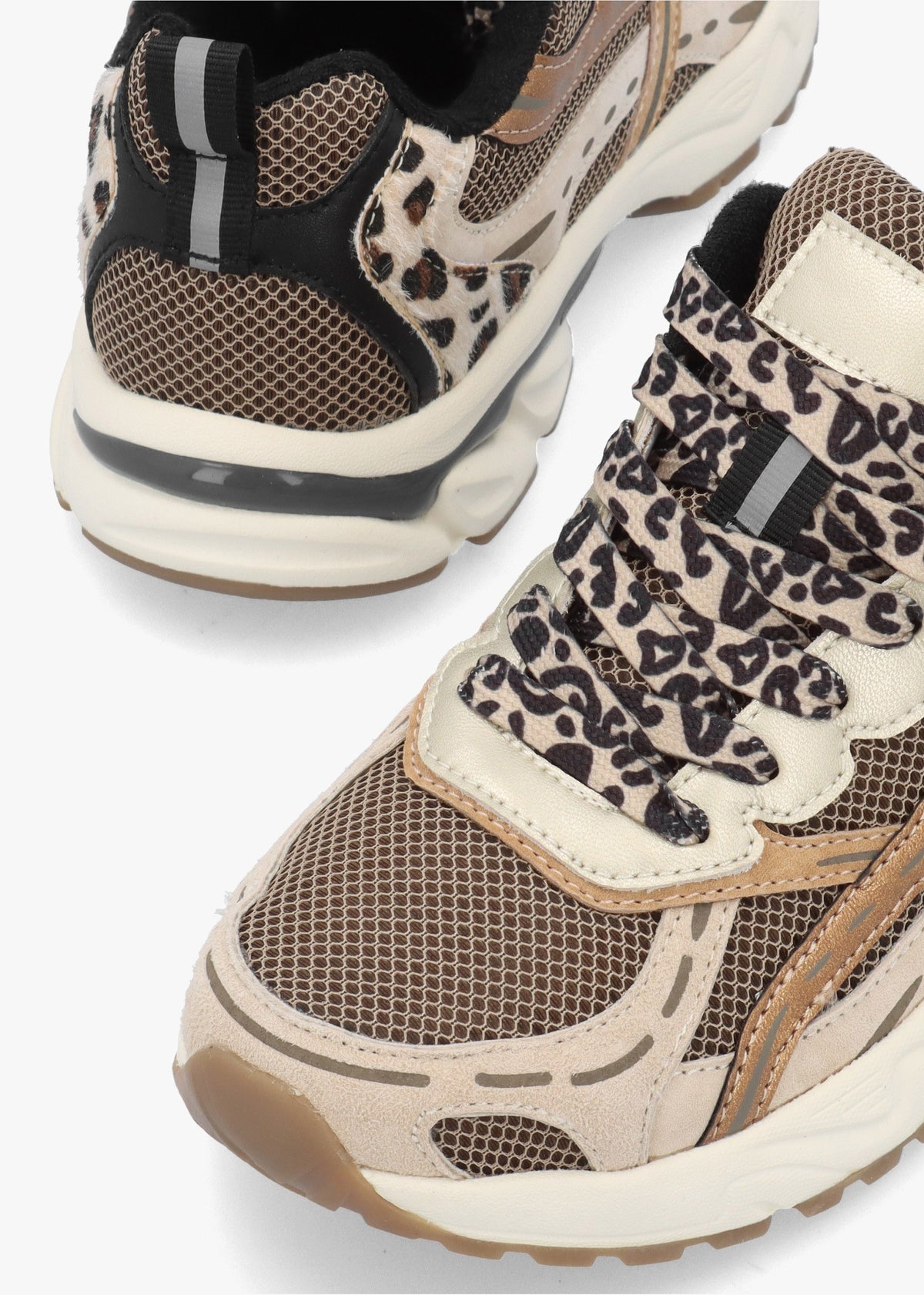 Admire Leopard Sporty Lace Up Trainers