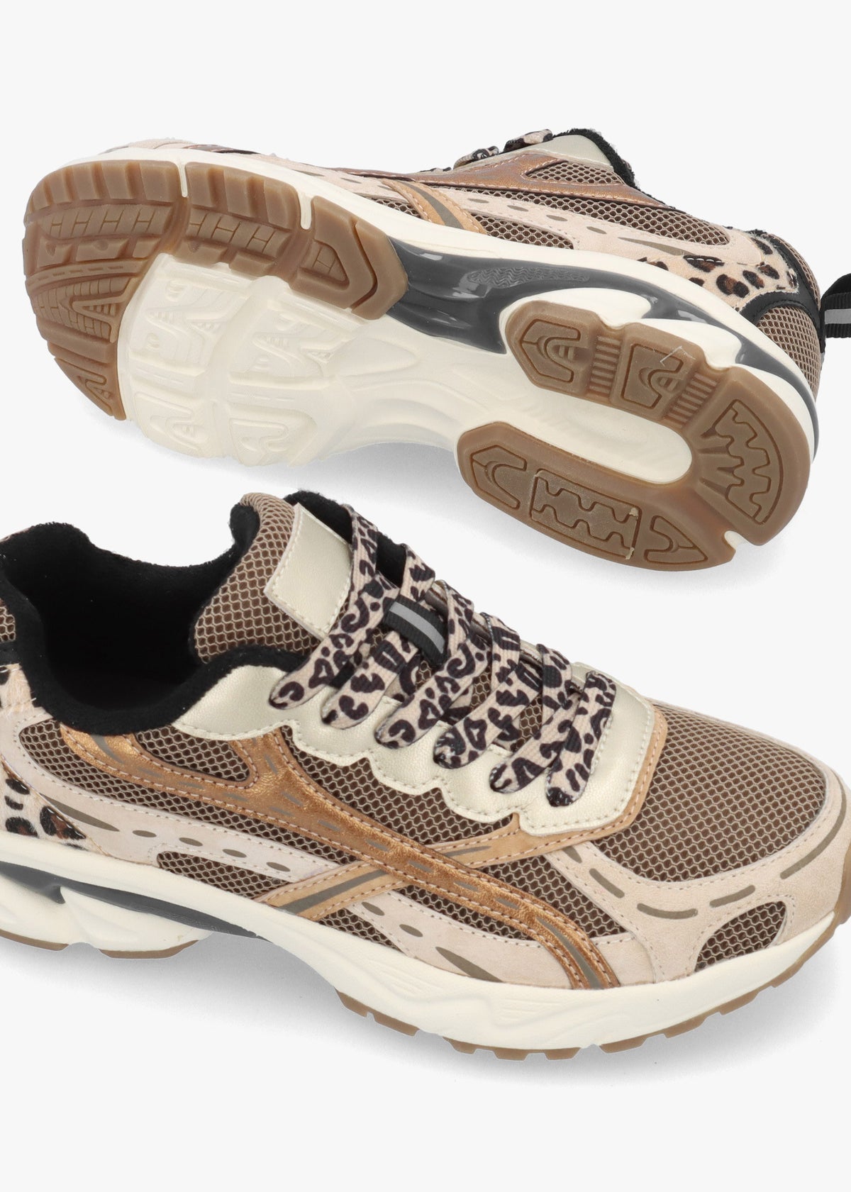 Admire Leopard Sporty Lace Up Trainers
