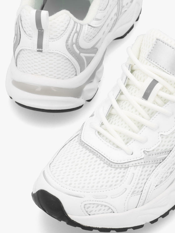 Admire White Sporty Lace Up Trainers