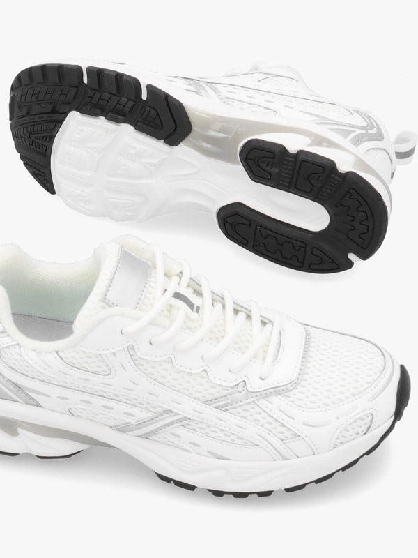 Admire White Sporty Lace Up Trainers