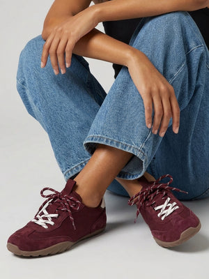 Daniel Amaze Burgundy Suede Low Profile Trainers
