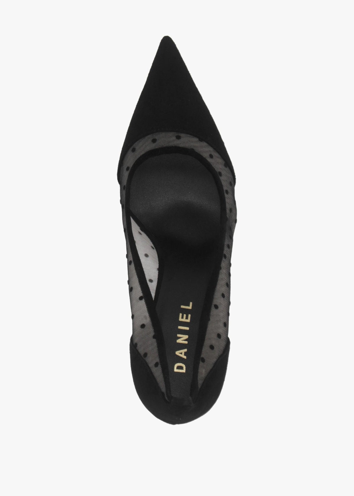 Daniel Eager Black Suede & Mesh Polka Dot Court Shoes