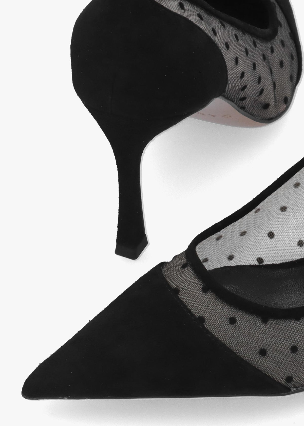 Daniel Eager Black Suede & Mesh Polka Dot Court Shoes