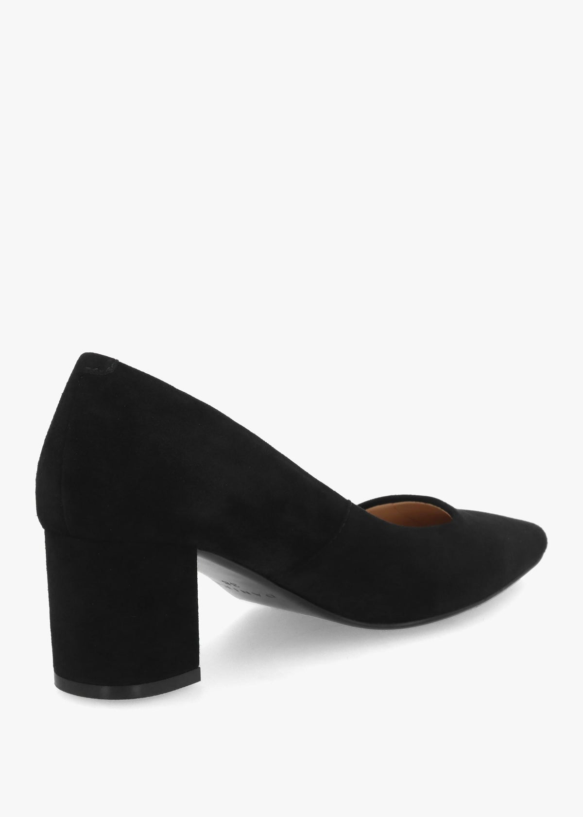 Daniel Easton Black Suede Block Heel Court Shoes