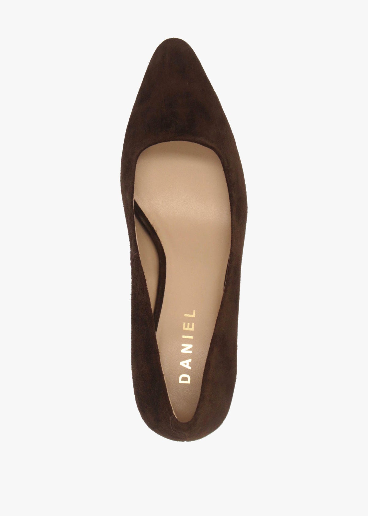 Daniel Easton Brown Suede Block Heel Court Shoes